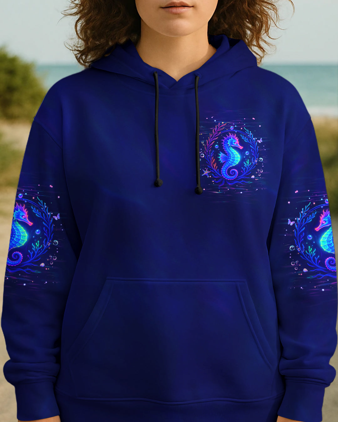 BLISSCORNERS SMELL THE SEA FEEL THE BREEZE SEAHORSE ALL OVER PRINT