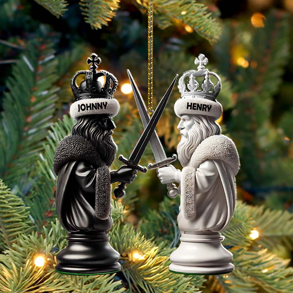 Blisscorners Custom Name Chess Ornament, Chess Lover Christmas Gift2D Flat LM2111