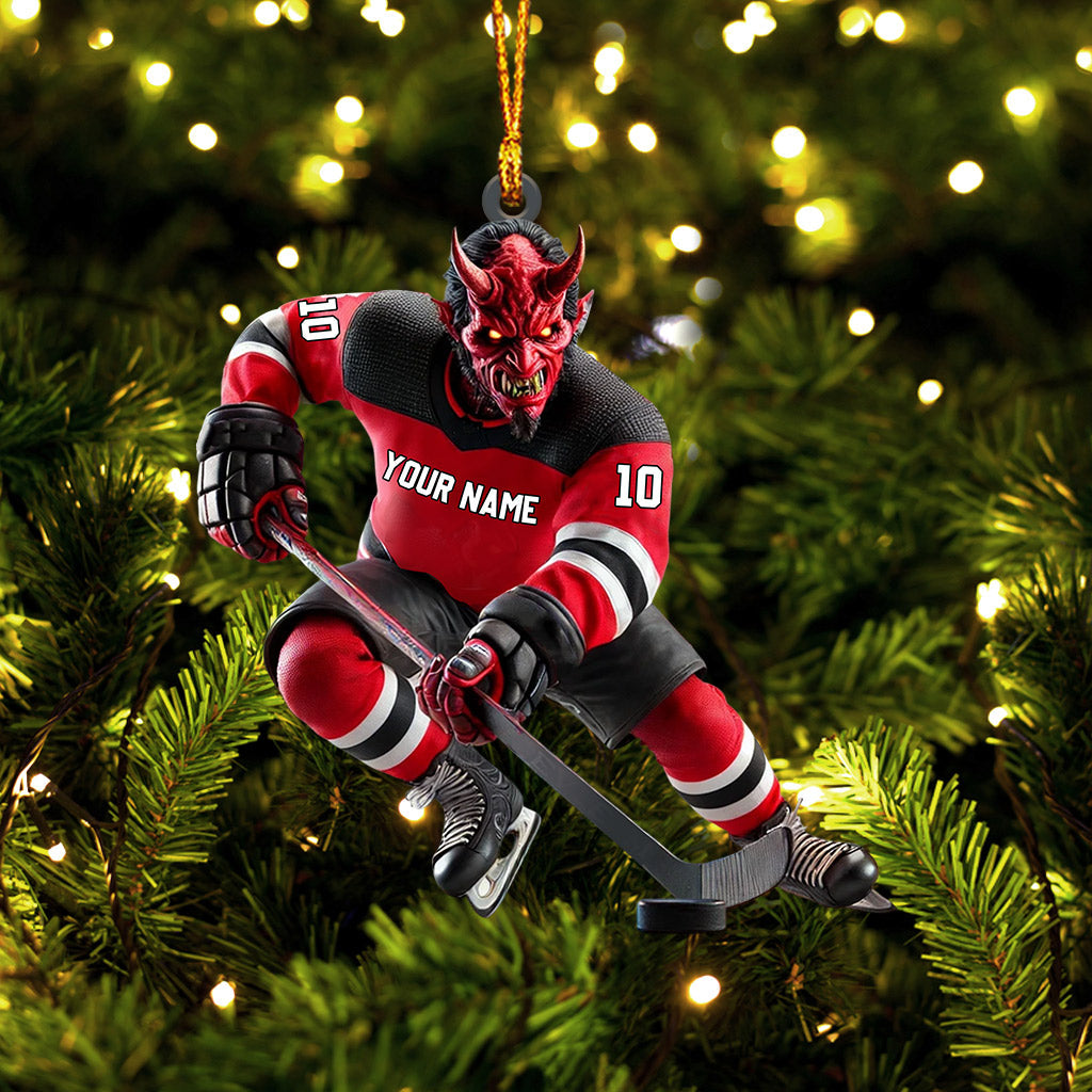 Blisscorners New Jersey Devils Hockey Christmas Ornament, Personalized Ornament2D Flat LM2211