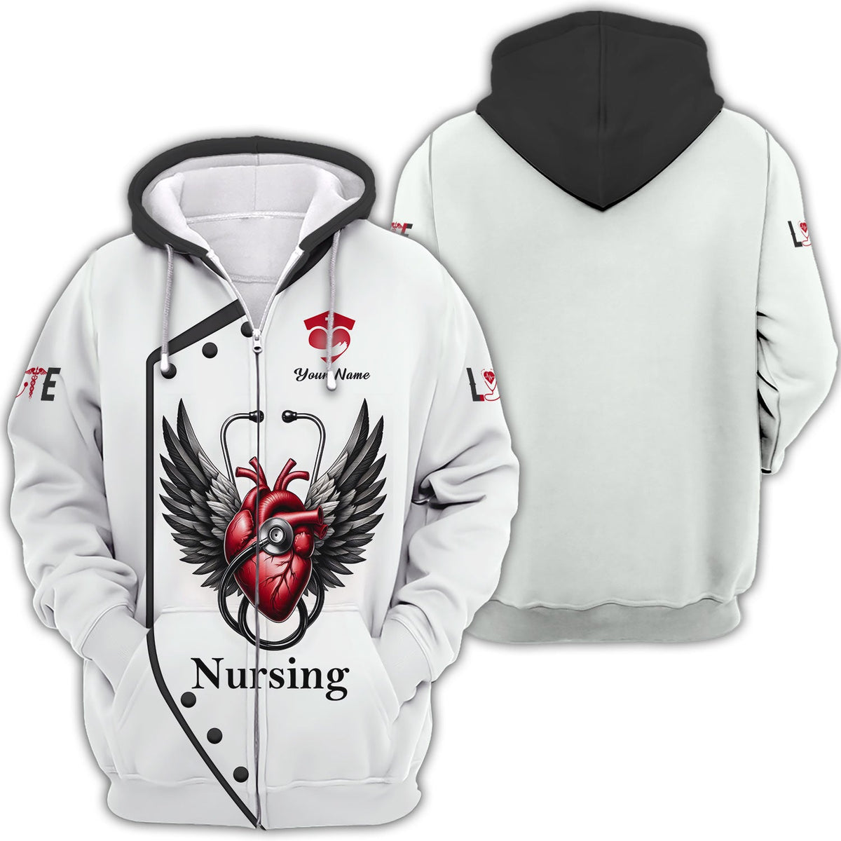 Blisscorners Personalized Nurse Shirt - Wings of Compassion