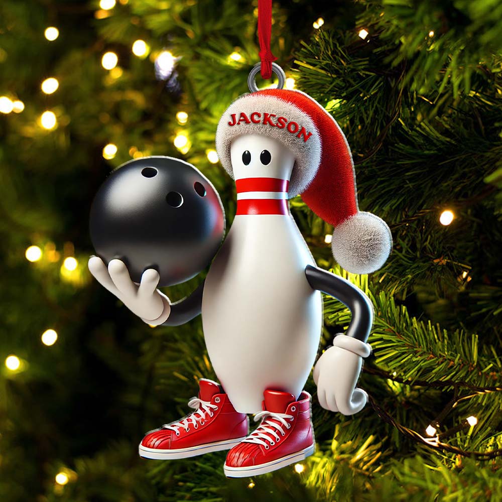 Blisscorners Custom Name Bowling Christmas Ornament, Bowling Lover Christmas Gift2D Flat LM2211