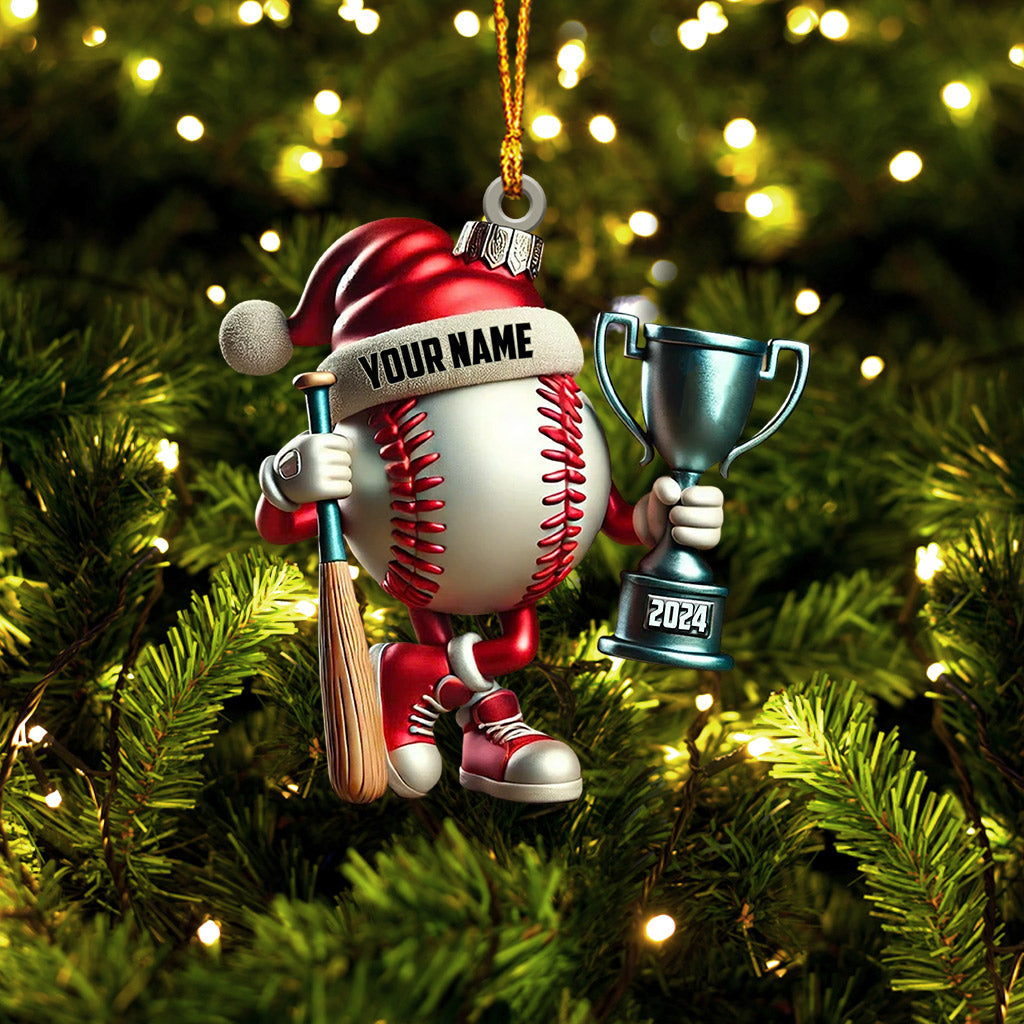 Blisscorners Baseball Champion Christmas Ornament, Personalized Ornament2D Flat LM2211