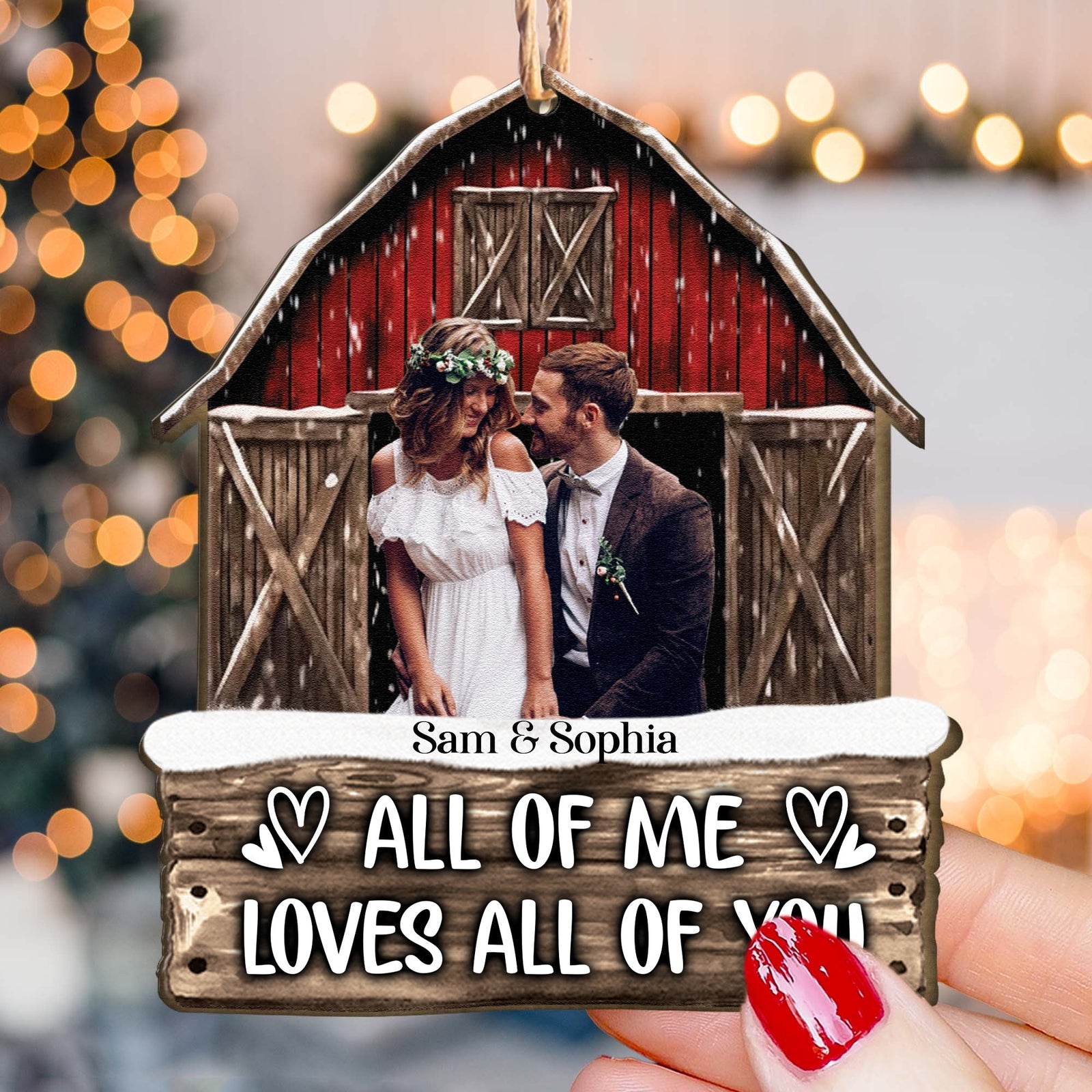 Blisscorners You And Me We Got This, Custom Photo And Name - Personalized Custom Shaped Wooden Ornament - Gift For Couple, Christmas Gift2D Flat LM2111