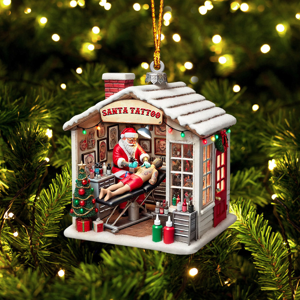 Blisscorners Santa's Tattoo Christmas Ornament, Personalized Ornament2D Flat LM2211