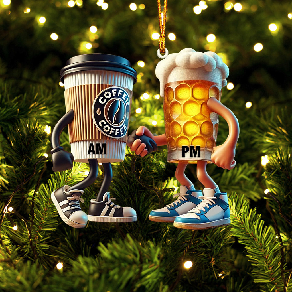 Blisscorners Beer And Coffee Couple Christmas Ornament, Personalized Ornament2D Flat LM2211