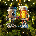 Blisscorners Beer And Coffee Couple Christmas Ornament, Personalized Ornament2D Flat LM2211