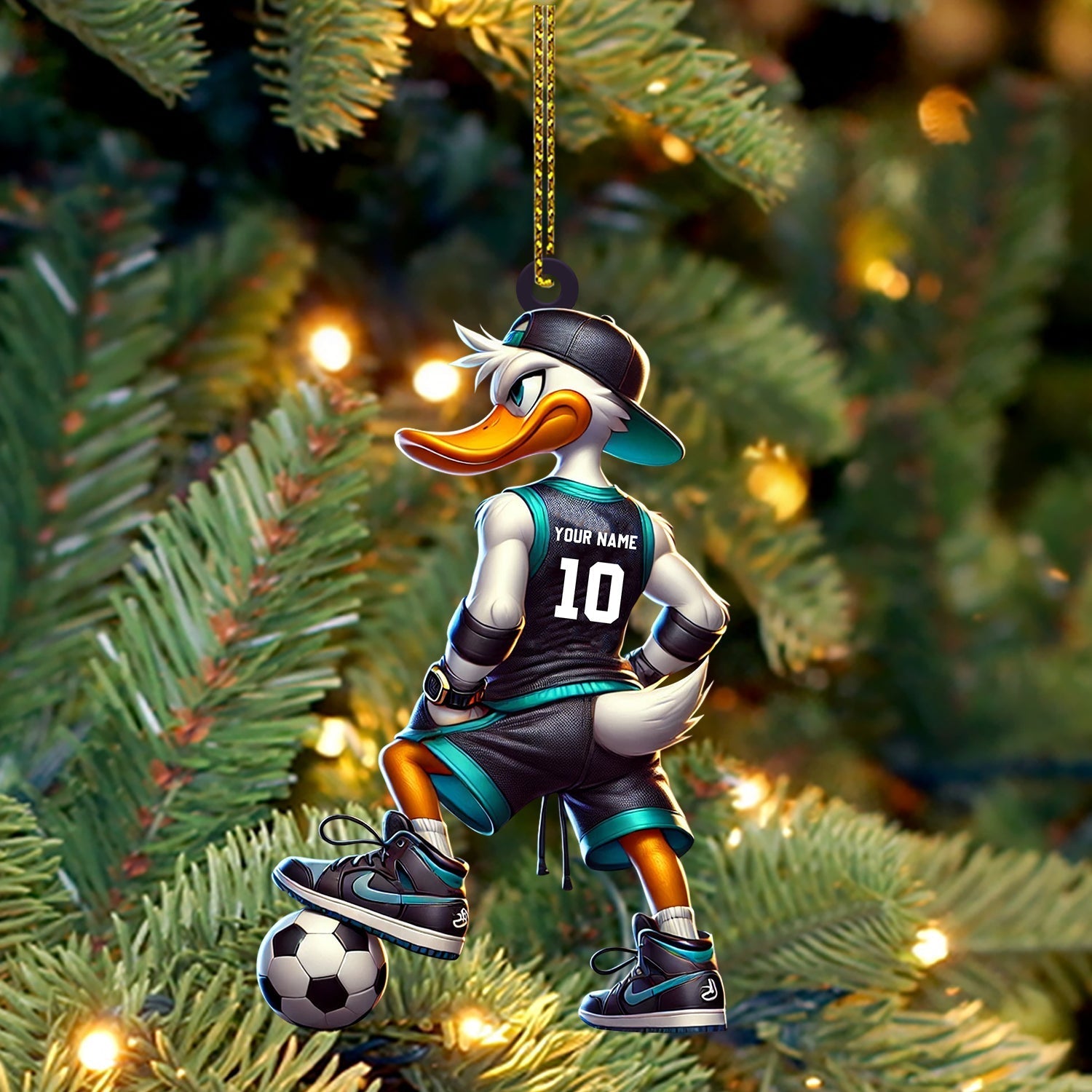Blisscorners Football Duck Christmas Ornament, Personalized Ornament2D Flat LM2211