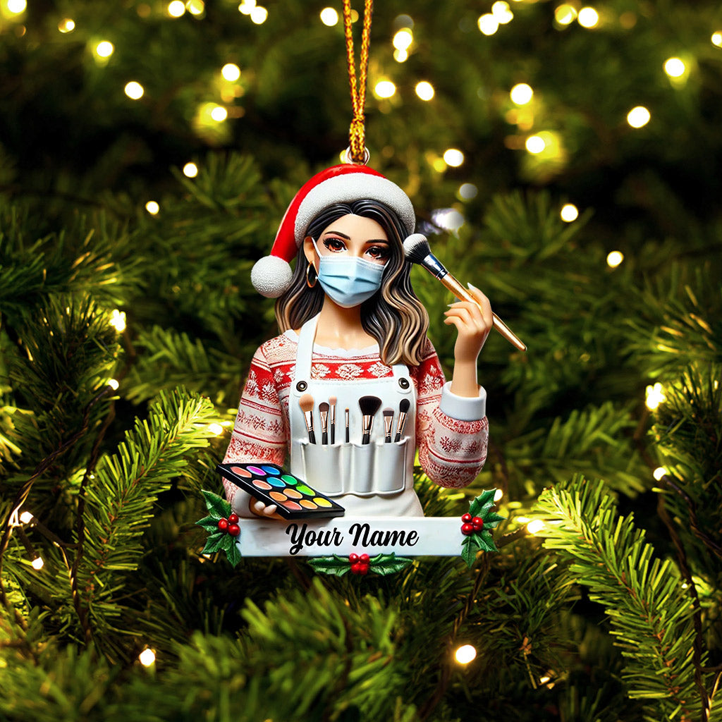 Blisscorners Makeup Artist Christmas Ornament, Personalized Ornament2D Flat LM2211