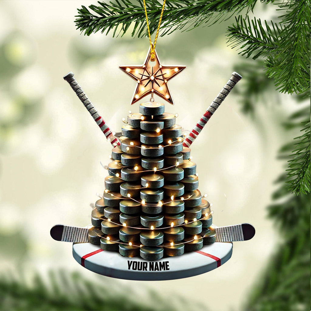 Blisscorners Hockey Tree Christmas Ornament, Personalized Ornament2D Flat LM2211