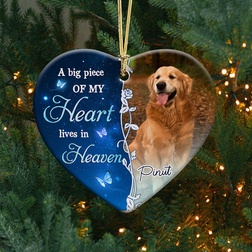 Blisscorners The Hardest Goodbye - Personalized Heart Ceramic Ornament - Gift For Pet Lover2D Flat LM2111