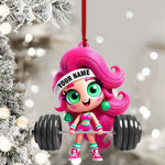 Blisscorners Chibi Girl Weightlifting Christmas Home Decor Christmas Ornament, Personalized Ornament2D Flat LM2211