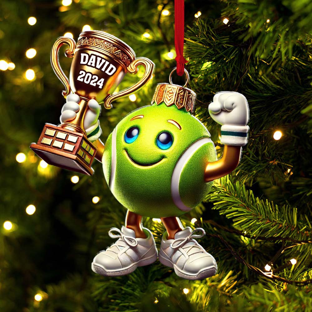 Blisscorners Custom Name Tennis Ornament, Tennis Lover Christmas Gift2D Flat LM2111