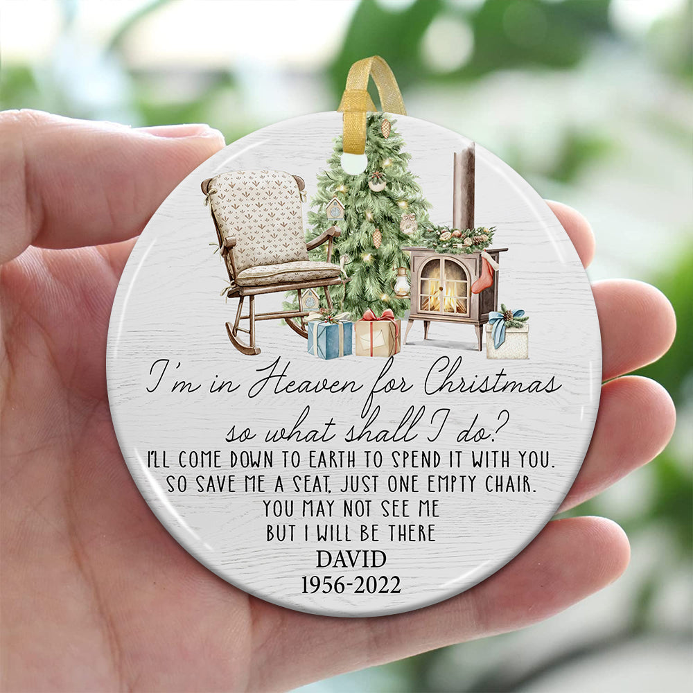 Blisscorners I Am In Heaven For Christmas So What Shall I Do - Custom Photo And Name- Personalized 2 Sides Ceramic Ornament - Gift For Family, Memorial Gift2D Flat LM2111