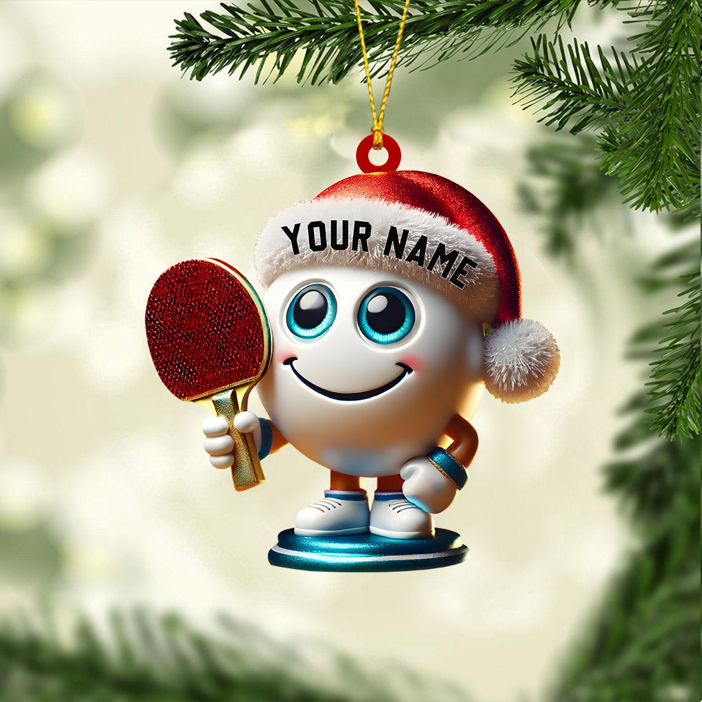 Blisscorners Table Tennis Racket And Ball Home Decor Christmas Ornament, Personalized Ornament2D Flat LM2211