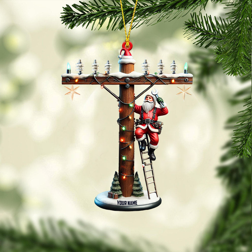 Blisscorners Santa Electrician Christmas Ornament, Personalized Ornament2D Flat LM2211