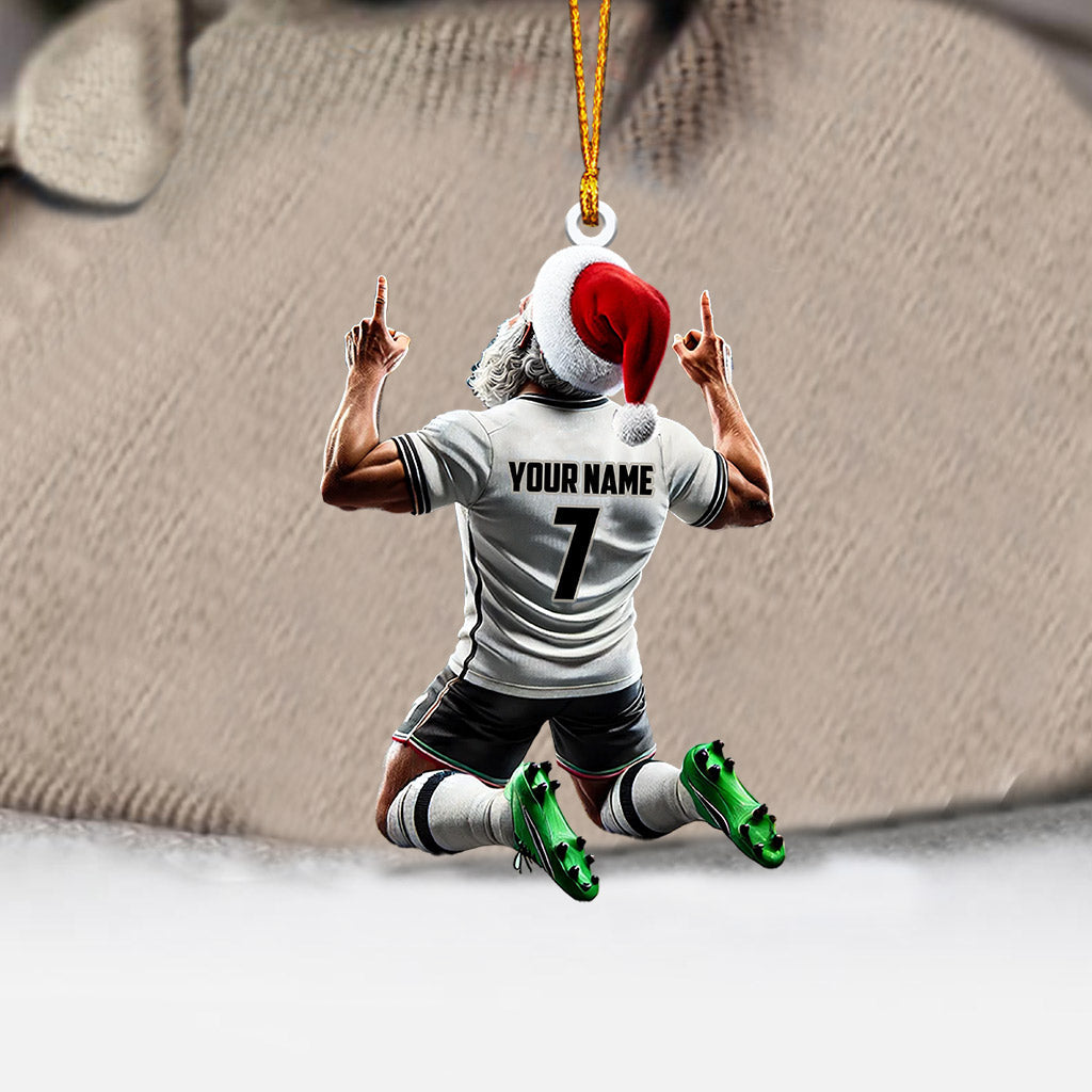 Blisscorners Santa Football Player Christmas Ornament, Personalized Ornament2D Flat LM2211