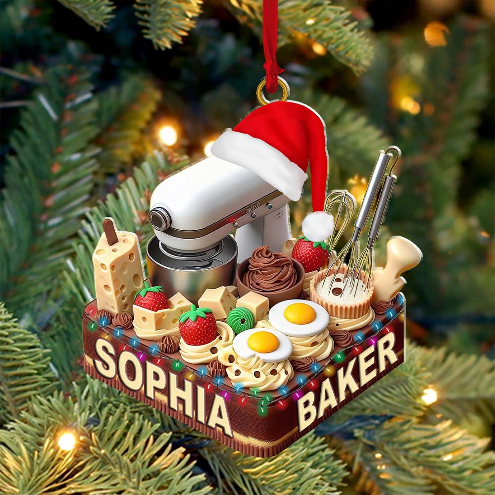Blisscorners Making Cake Christmas Ornament, Personalized Ornament2D Flat LM2211