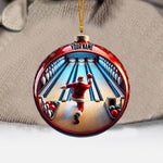 Blisscorners Bowling Santa Decor Christmas Ornament, Personalized Ornament2D Flat LM2211