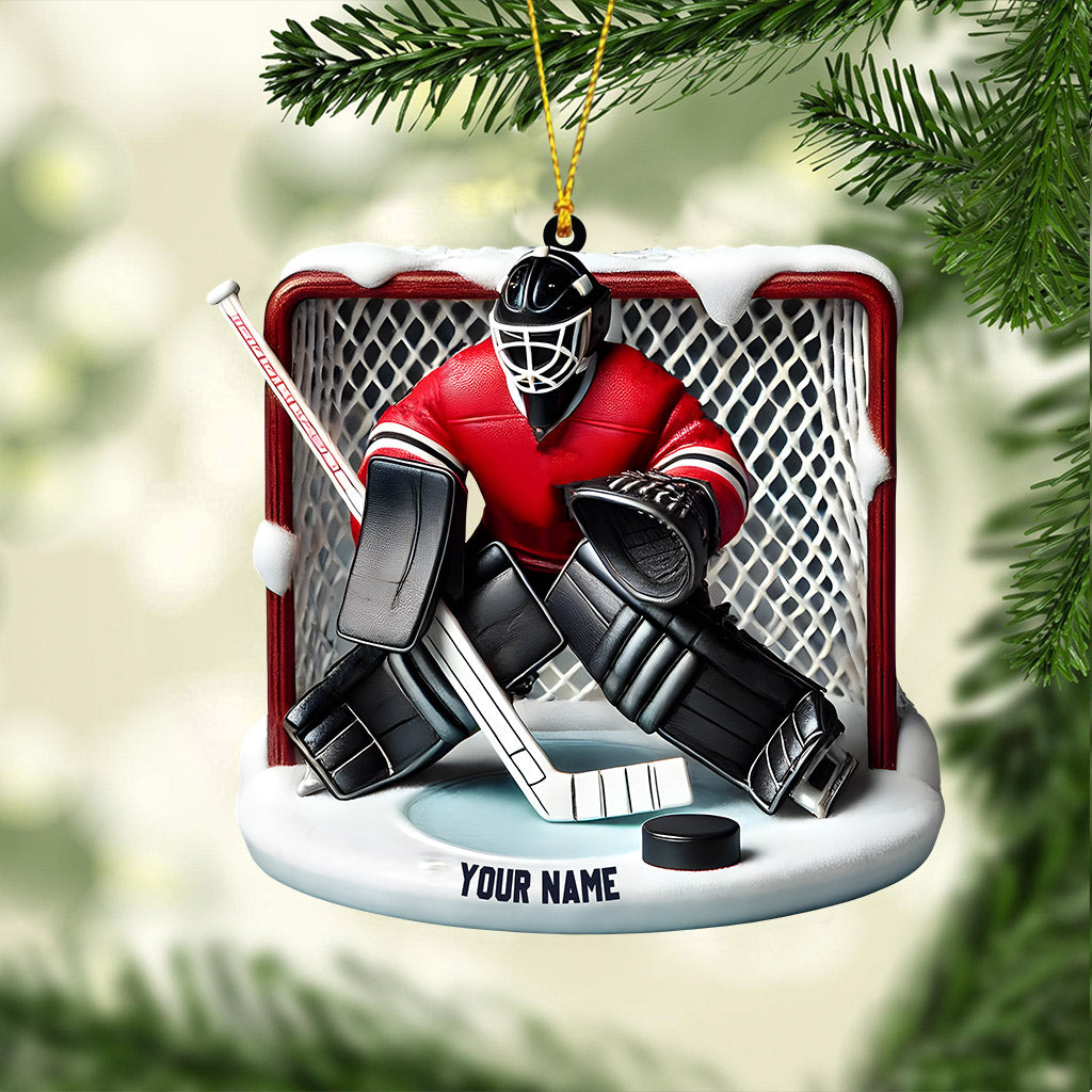 Blisscorners Hockey Goal Keeper Christmas Ornament, Personalized Ornament2D Flat LM2211