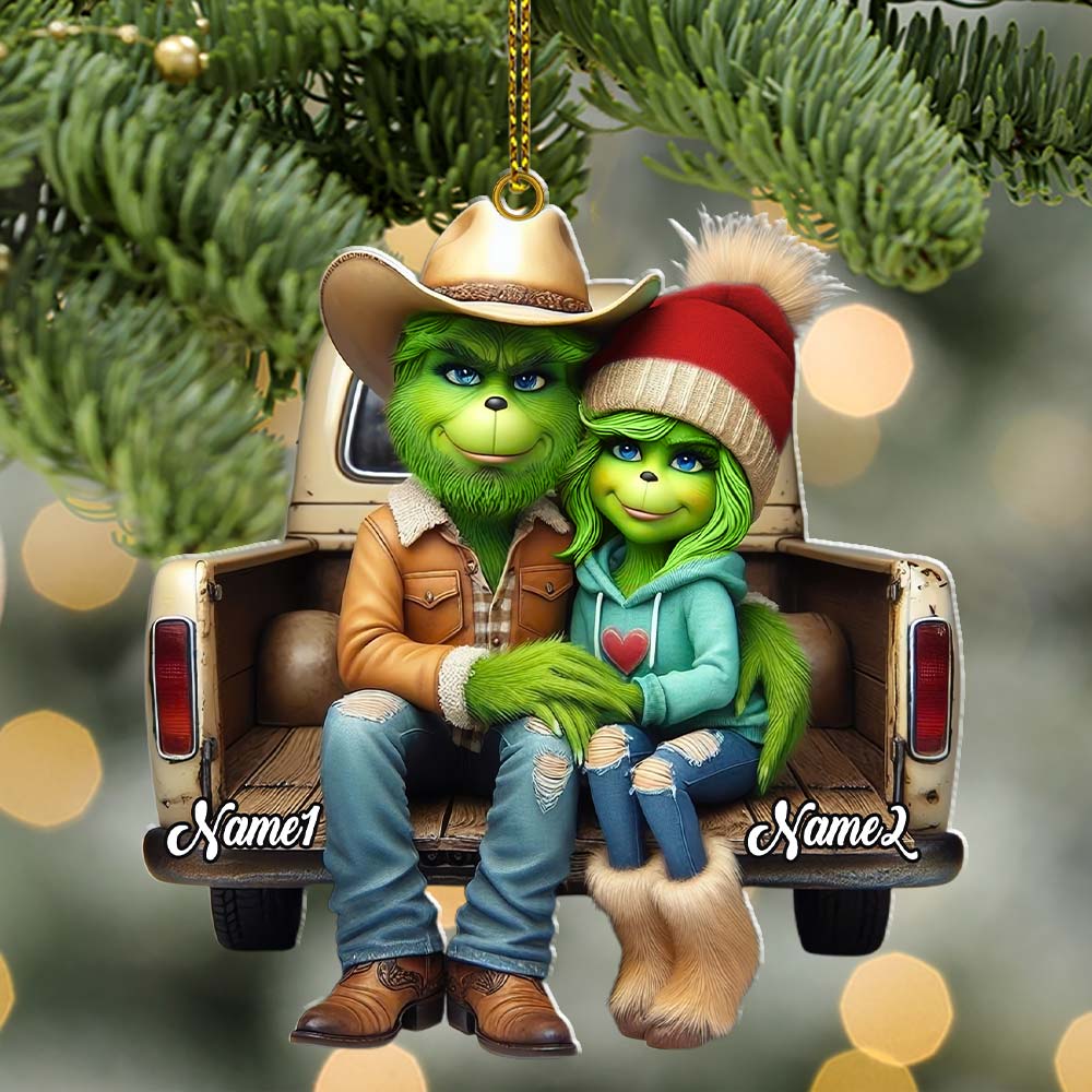 Blisscorners Custom Name Couple Christmas Ornament, Lover Christmas Gift2D Flat LM2111