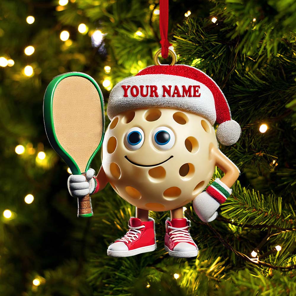 Blisscorners Custom Name Pickleball Ornament, Pickleball Lover Christmas Gift2D Flat LM2211