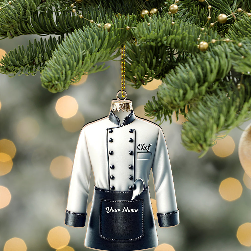 Blisscorners Custom Name Ornament, Chef Uniform2D Flat LM2211