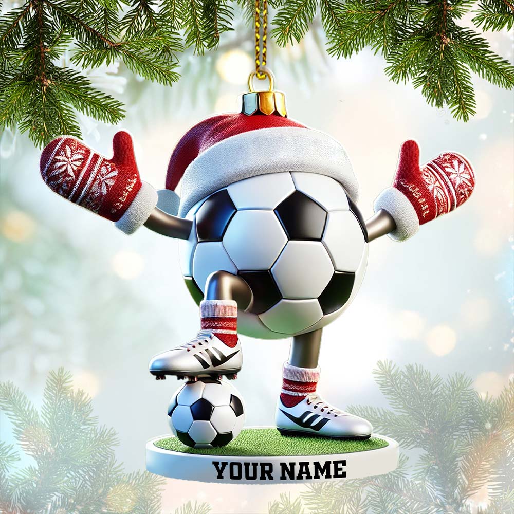 Blisscorners Football Ball Christmas Ornament, Personalized Ornament2D Flat LM2211