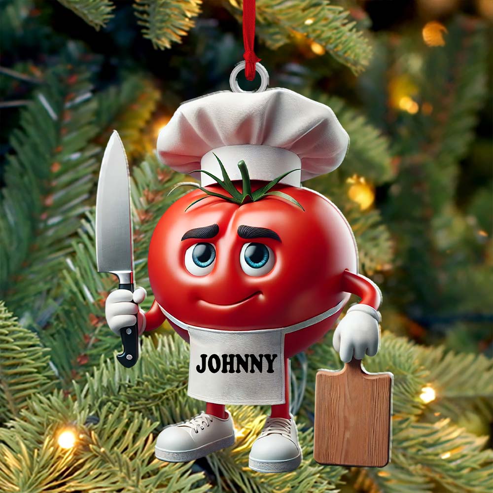 Blisscorners Tomato Chef Christmas Ornament, Personalized Ornament2D Flat LM2211