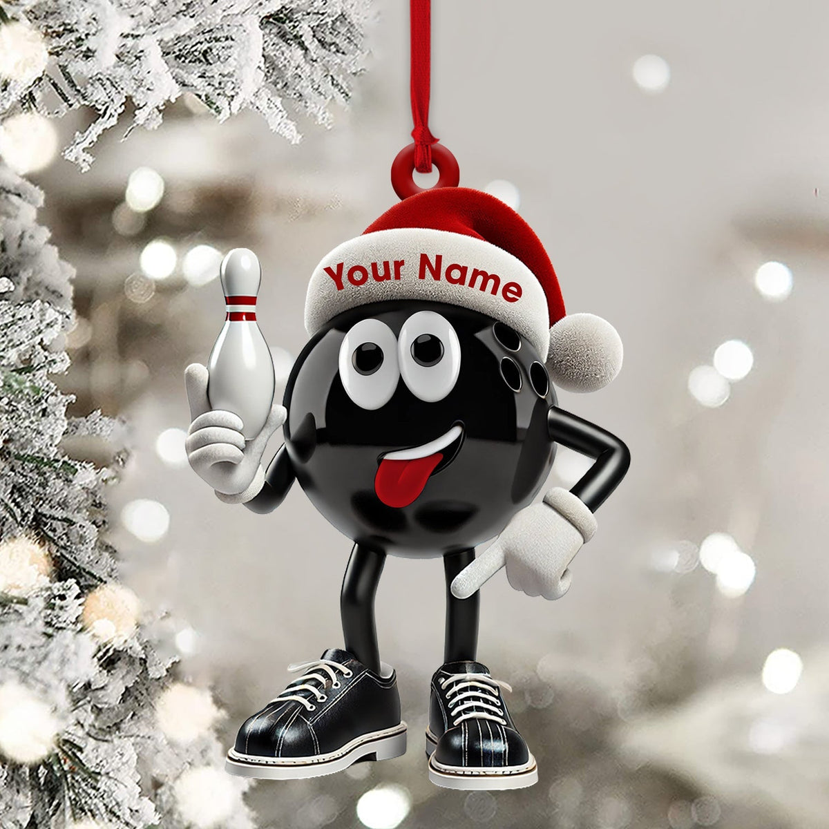 Blisscorners Bowling Ball Christmas Ornament, Personalized Ornament2D Flat LM2211