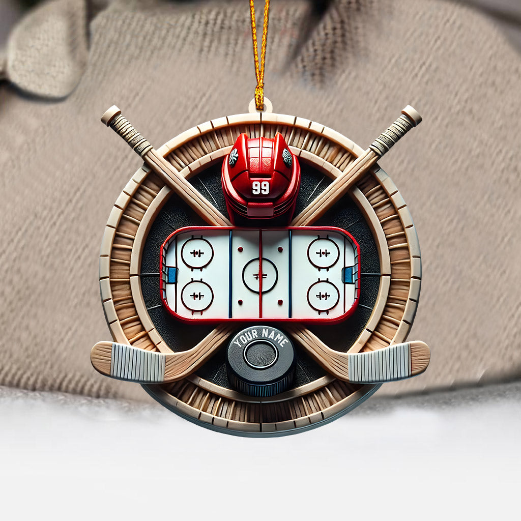 Blisscorners Hockey Christmas Ornament, Personalized Ornament2D Flat LM2211