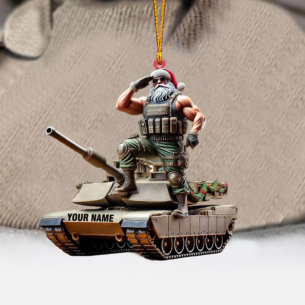 Blisscorners Army Santa Home Decor Christmas Ornament, Personalized Ornament2D Flat LM2211