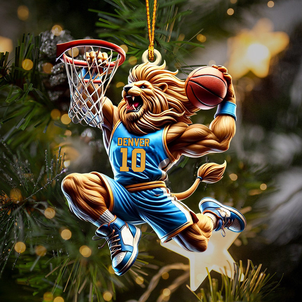 Blisscorners Lion Basketball Christmas Ornament, Personalized Ornament2D Flat LM2211