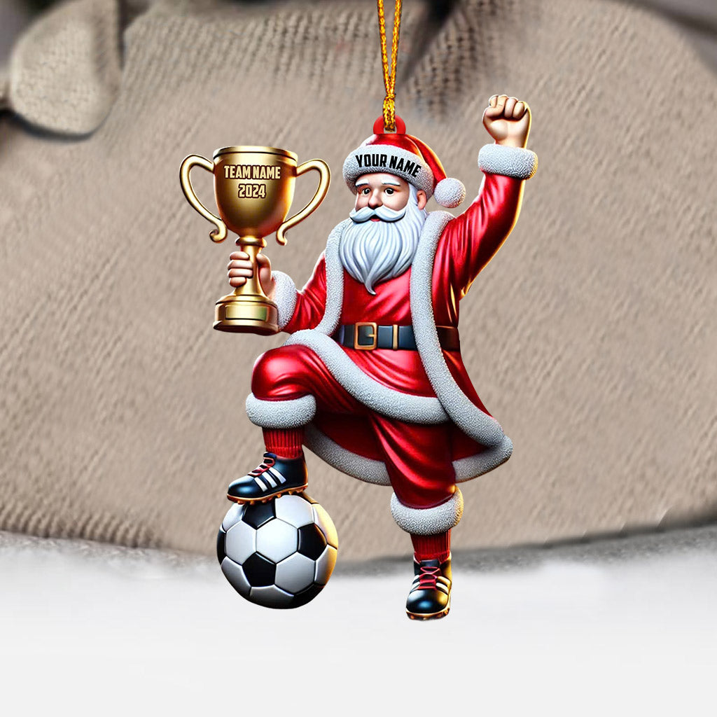 Blisscorners Football Champion Santa Christmas Ornament, Personalized Ornament2D Flat LM2211