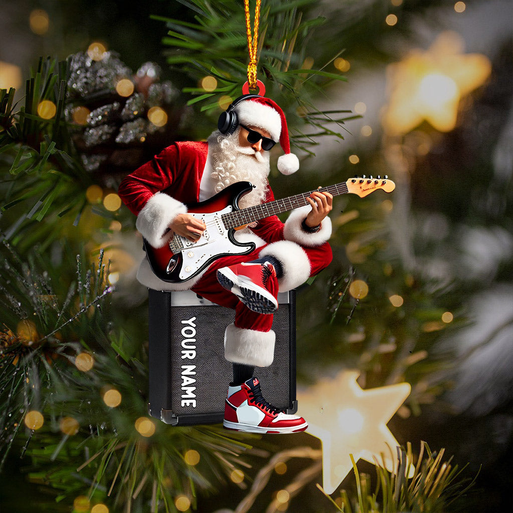 Blisscorners Santa Street Musician Home Decor Christmas Ornament, Personalized Ornament2D Flat LM2211