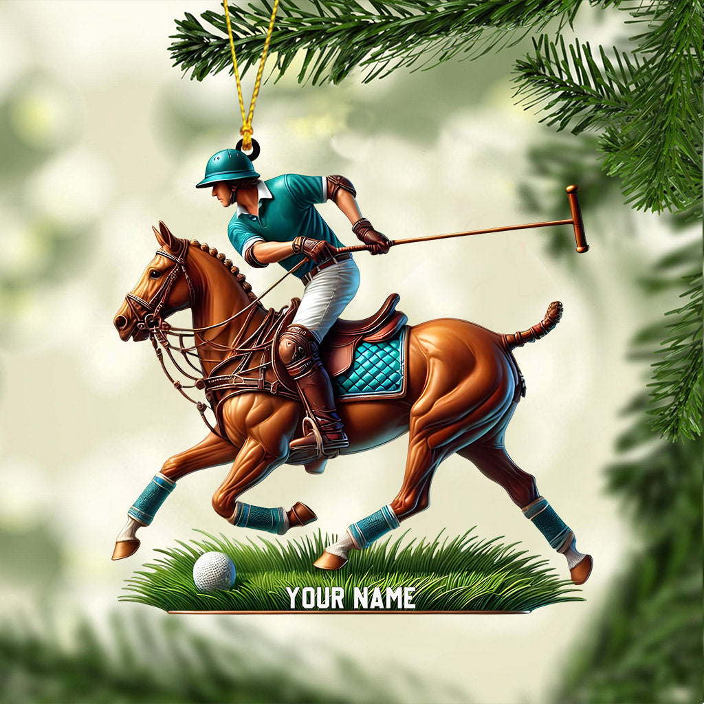 Blisscorners Polo Player Decor Christmas Ornament, Personalized Ornament2D Flat LM2211