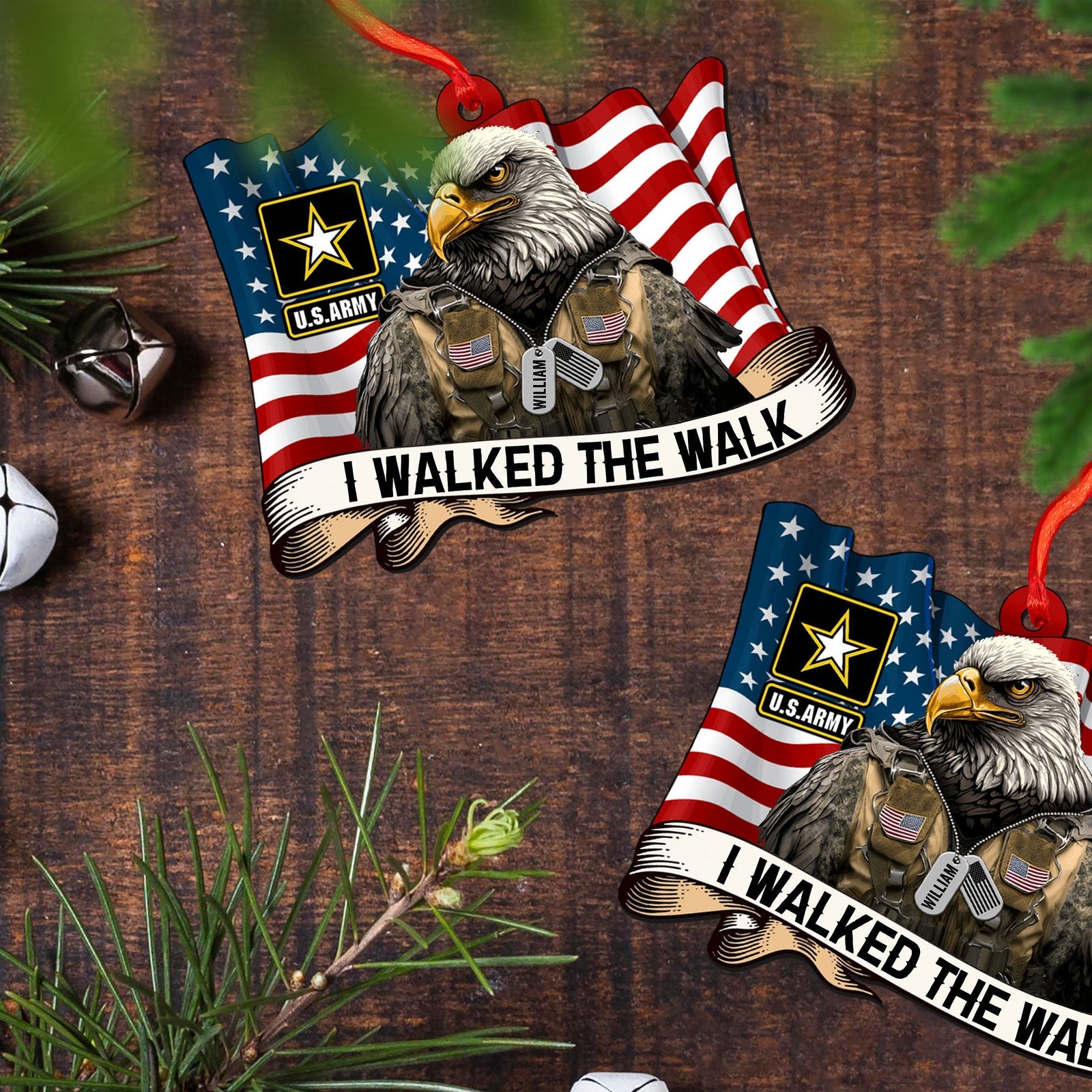 Blisscorners U.S Army, I Walked The Walk - Personalized Acrylic Ornament - Veterans Gift2D Flat LM2111