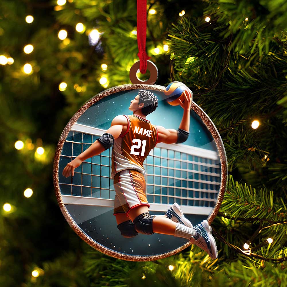 Blisscorners Custom Name and Number Handball Ornament, Christmas Gift for Handball Lover72D Flat LM2211