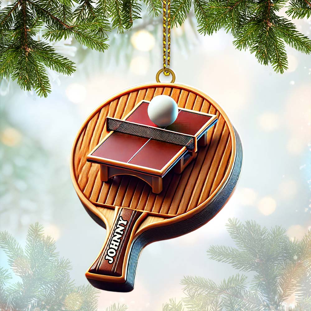 Blisscorners Custom Name Ping Pong Ornament, Christmas Gift for Ping Pong Lover2D Flat LM2211