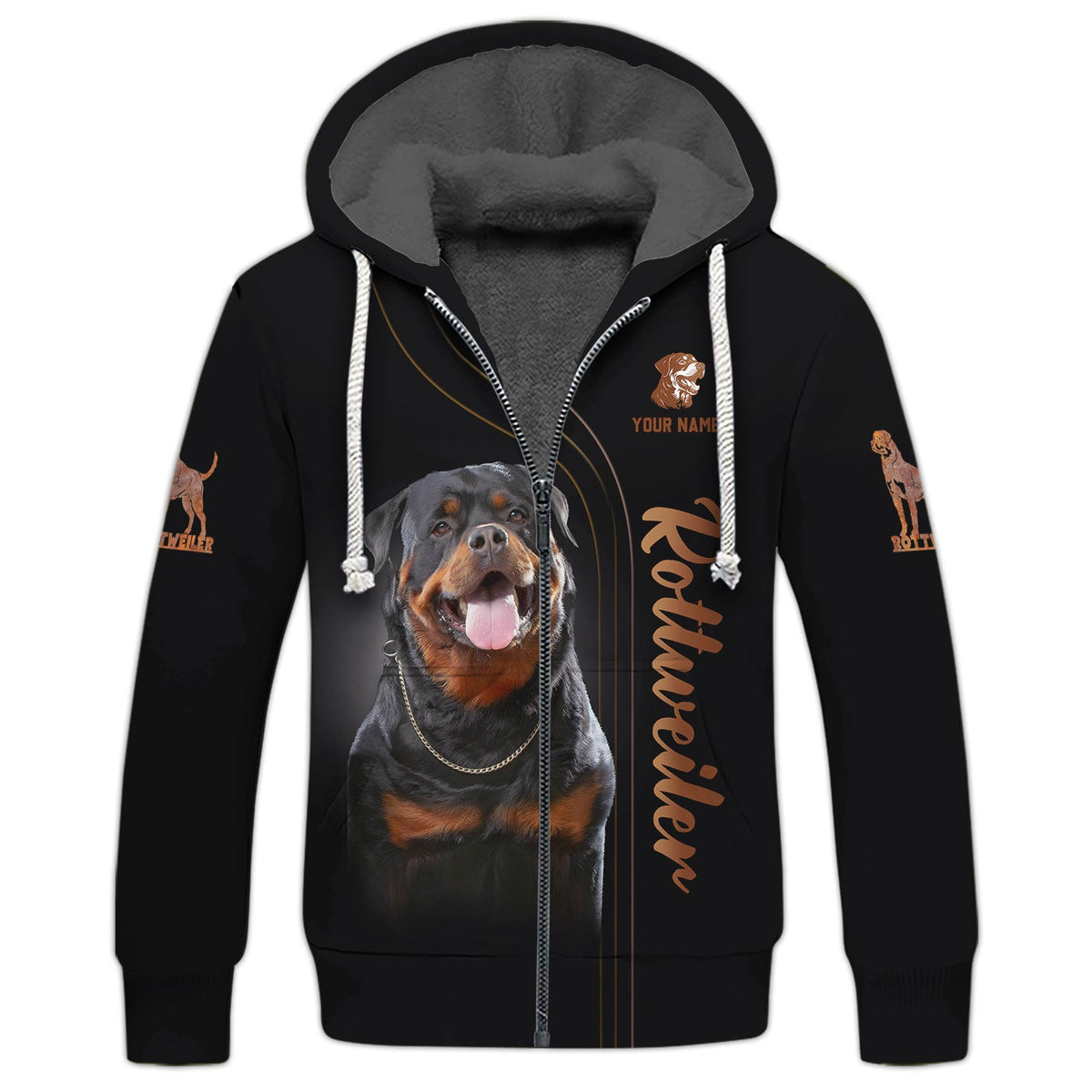 Blisscorners 3D Full Print Rottweiler Dog T-Shirts Personalized Name Gift For Dogs Lovers