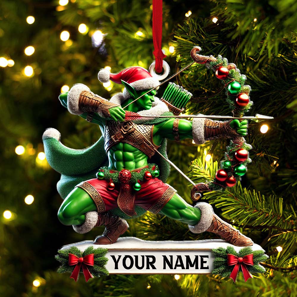 Blisscorners Christmas ELF Archery Ornament, Personalized Ornament2D Flat LM2211