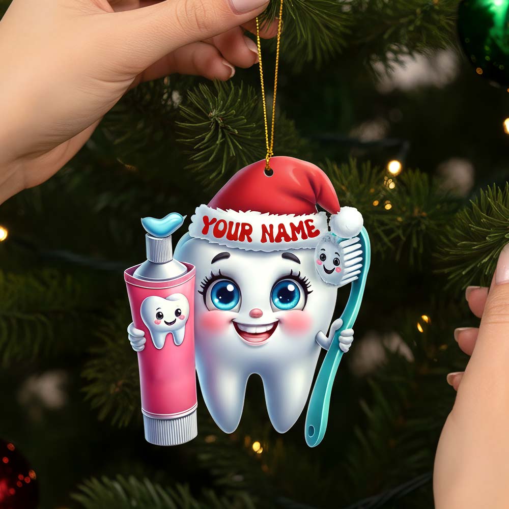Blisscorners Beautiful Teeth, Home Decor, Christmas Ornament, Personalized Ornament2D Flat LM2111