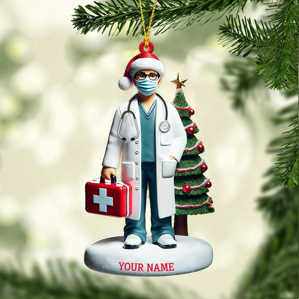Blisscorners Healthcare Staff Christmas Ornament, Personalized Ornament2D Flat LM2211
