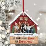 Blisscorners All Hearts Come Home For Christmas, Custom Photo And Name - Personalized Custom Shaped Wooden Ornament - Gift For Family2D Flat LM2111