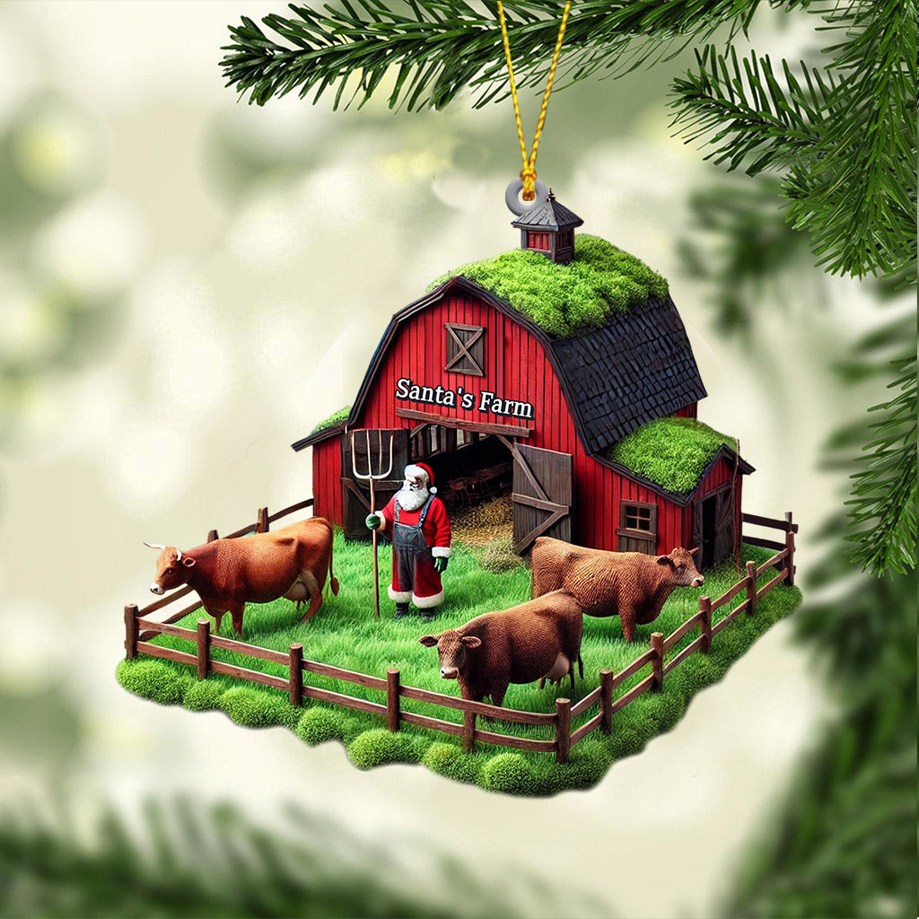Blisscorners Santa's Farm Christmas Ornament, Personalized Ornament2D Flat LM2211