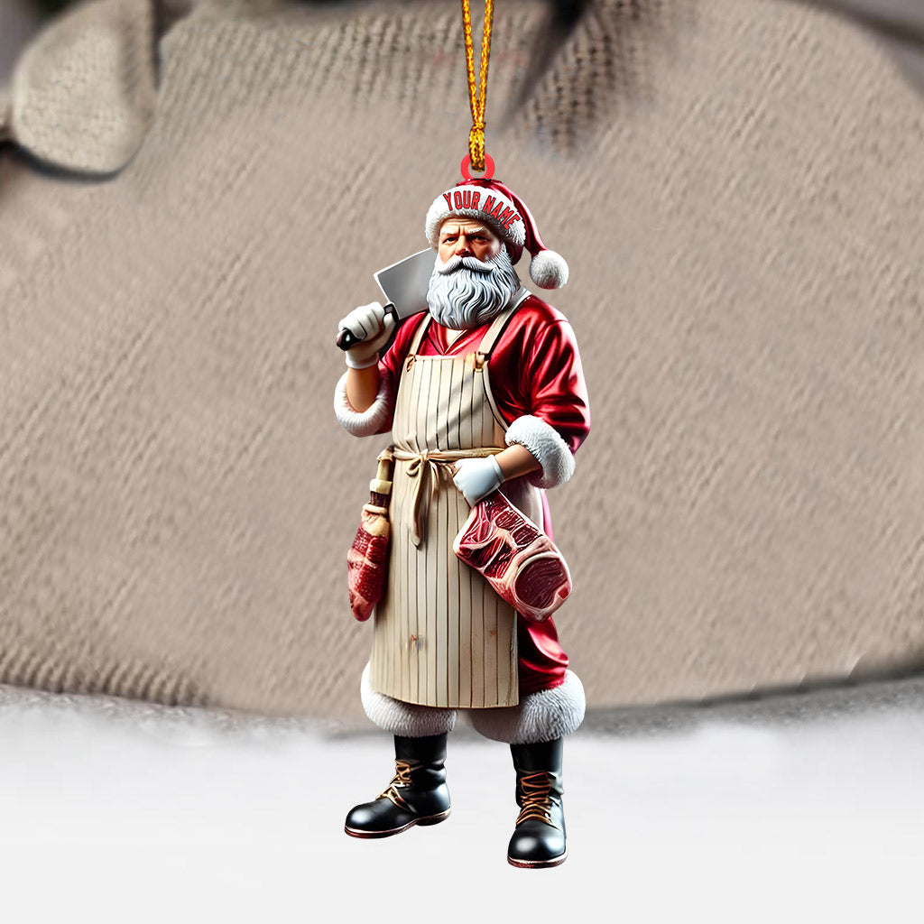 Blisscorners Butcher Santa Home Decor Christmas Ornament, Personalized Ornament2D Flat LM2211