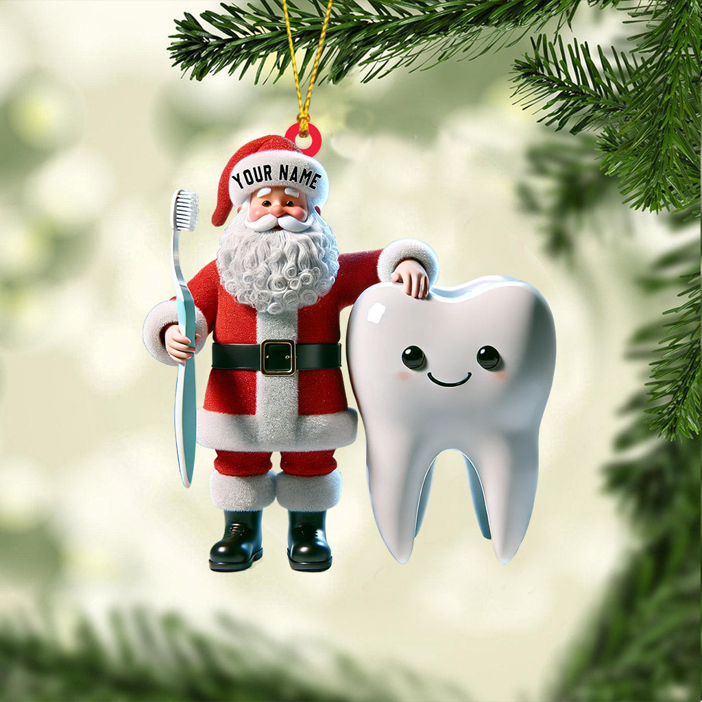 Blisscorners Santa Dentist Christmas Home Decor Christmas Ornament, Personalized Ornament2D Flat LM2211