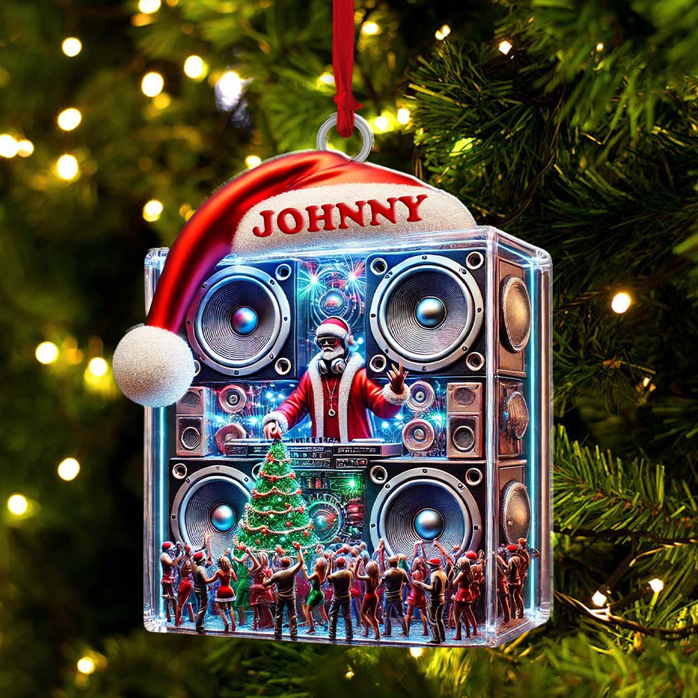 Blisscorners Swag DJ Santa Christmas Ornament, Personalized Ornament2D Flat LM2211