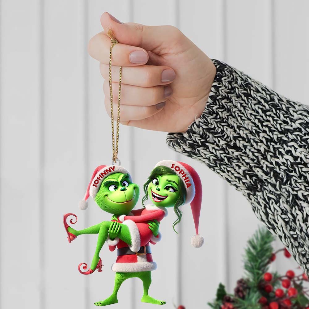 Blisscorners Custom Name Couple Christmas Ornament, Lover Christmas Gift32D Flat LM2111