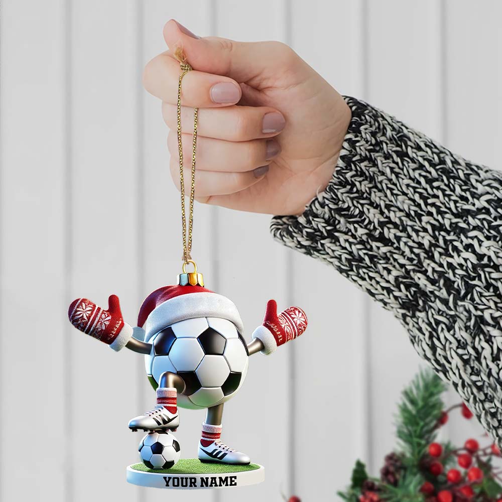 Blisscorners Football Ball Christmas Ornament, Personalized Ornament2D Flat LM2211