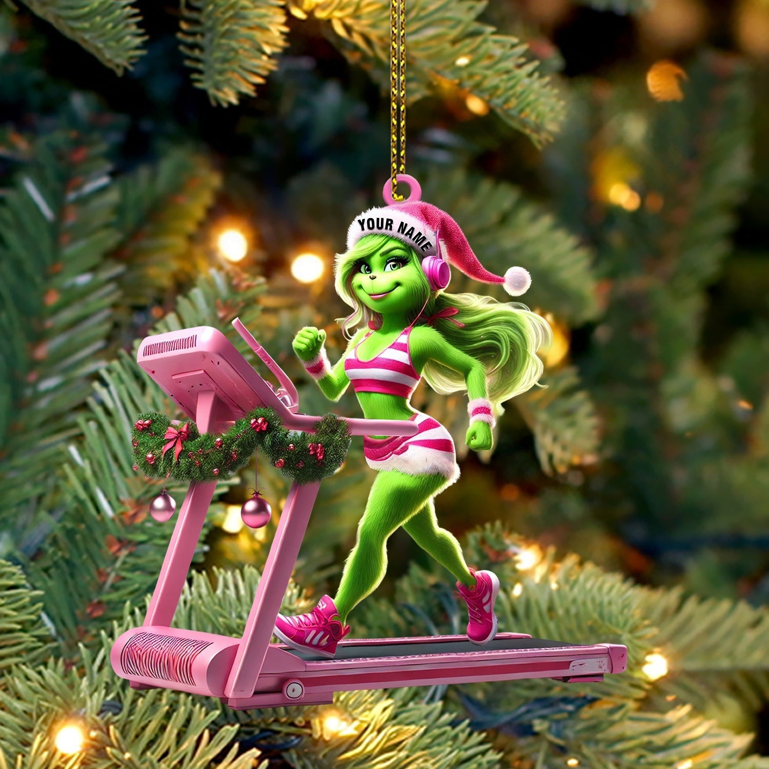 Blisscorners ELF Treadmill Decor Christmas Ornament, Personalized Ornament2D Flat LM2211